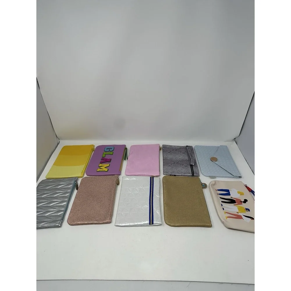 Ipsy Makeup Bag Lot of 10 Mixed Travel Pouches Cosmetic Bags